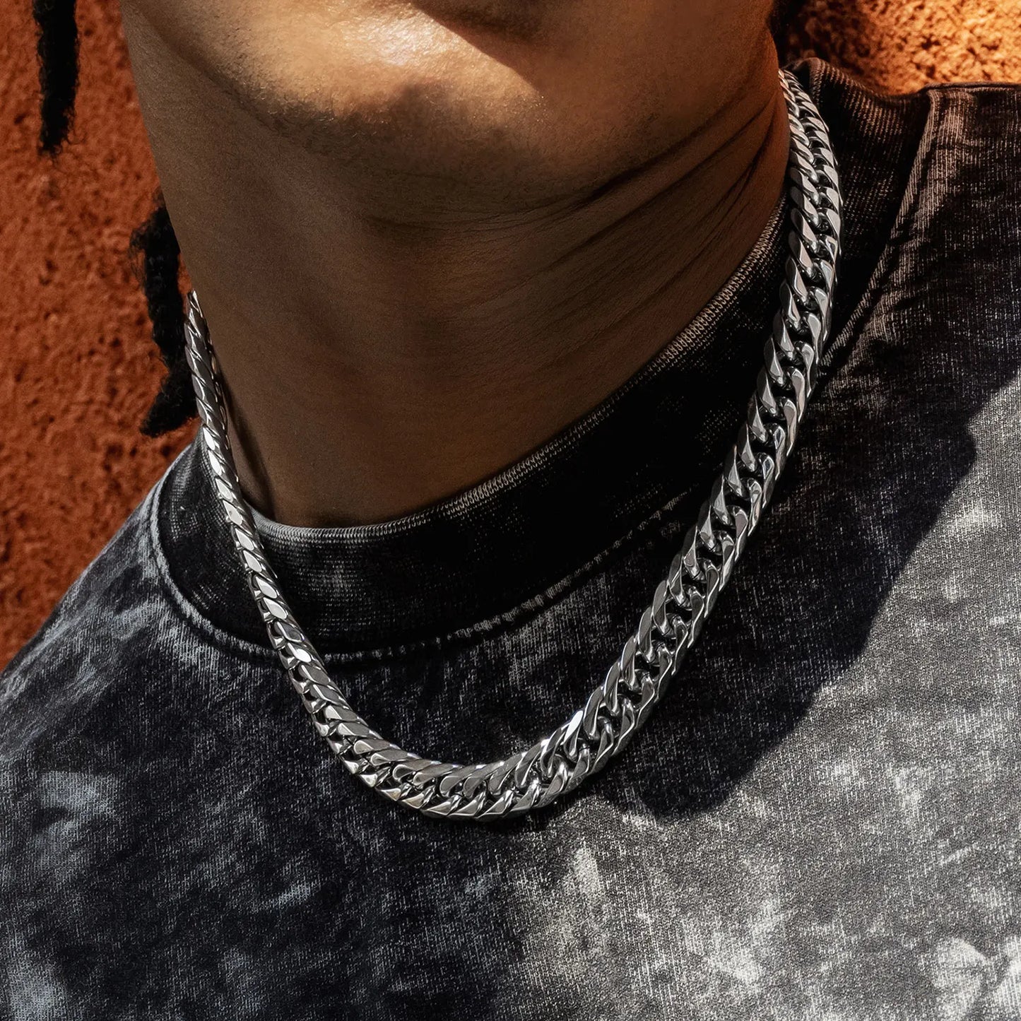 18K Gold Plated Mens Curb Cuban Link Chain Necklaces 316L Stainless Steel Bracelet Hip Hop Jewelry Gifts