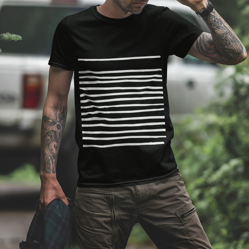 Men's T-Shirt with Vertical Accents