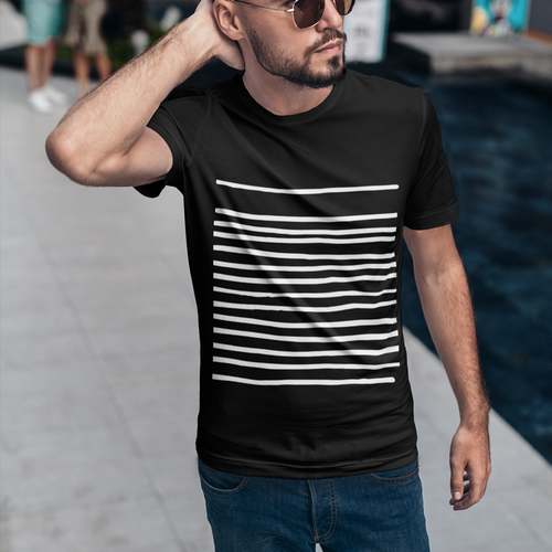 Men's T-Shirt with Vertical Accents