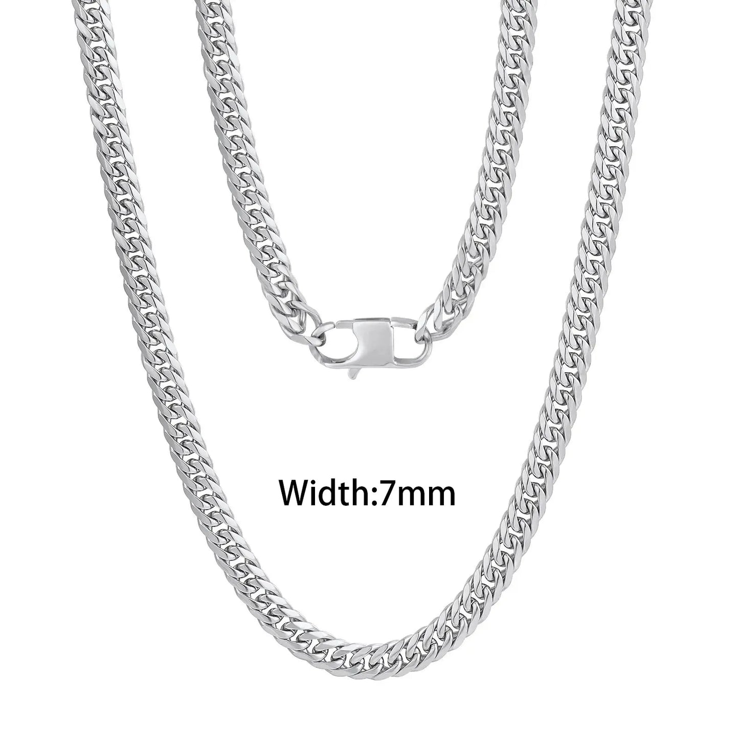 18K Gold Plated Mens Curb Cuban Link Chain Necklaces 316L Stainless Steel Bracelet Hip Hop Jewelry Gifts