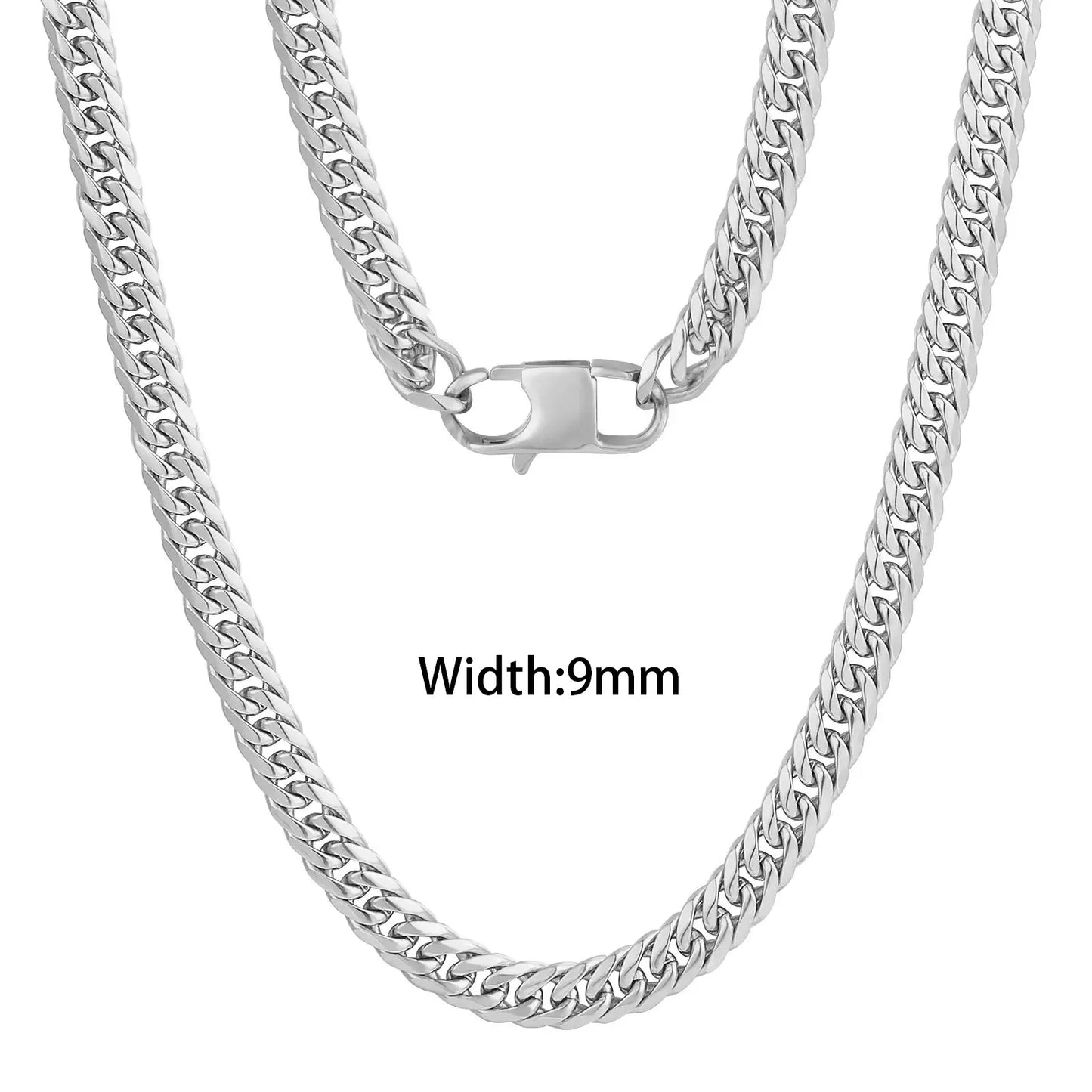 18K Gold Plated Mens Curb Cuban Link Chain Necklaces 316L Stainless Steel Bracelet Hip Hop Jewelry Gifts